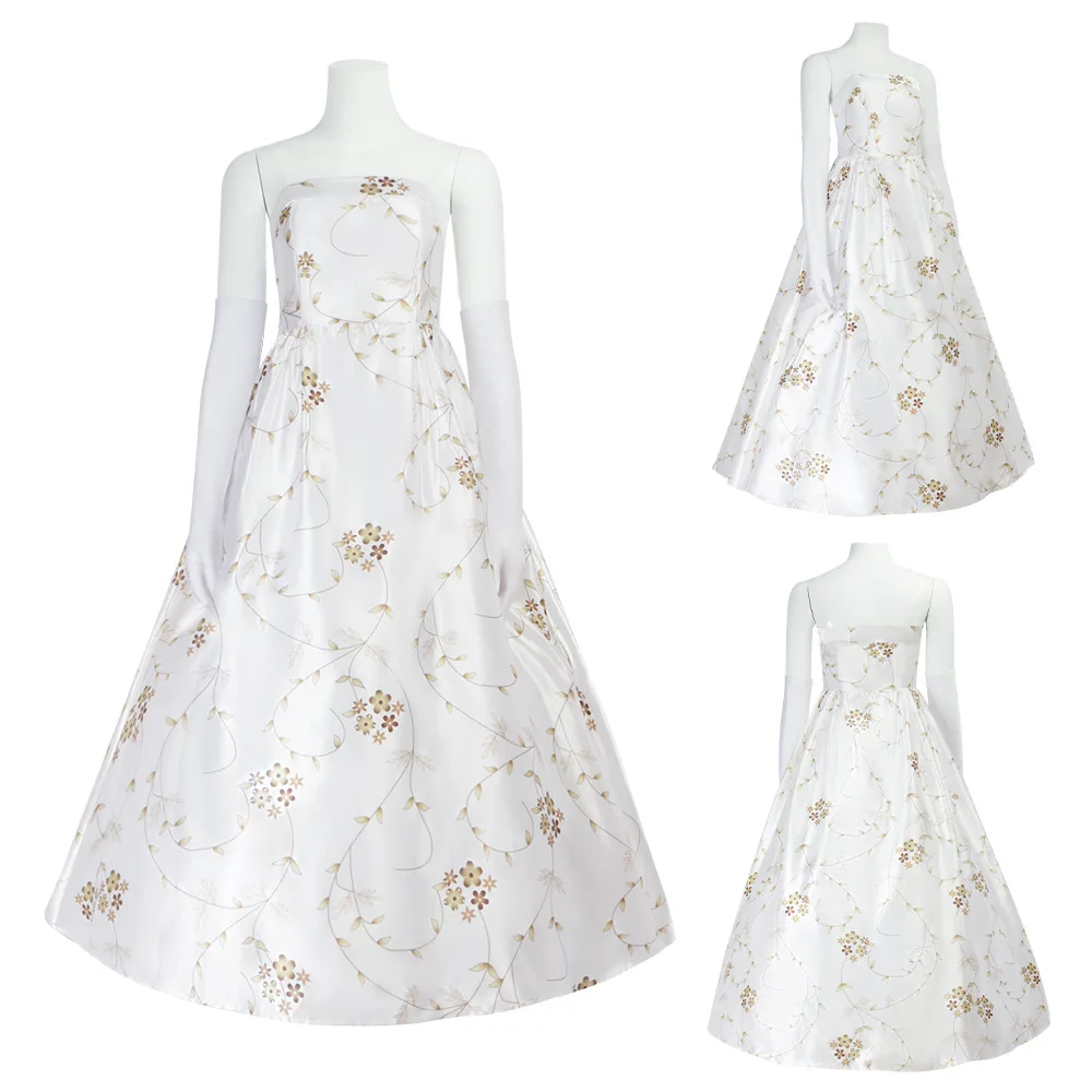 

Movie Princess Diary Cosplay Princess Mia White Princess Costume White Dress Series Party Performance Dress