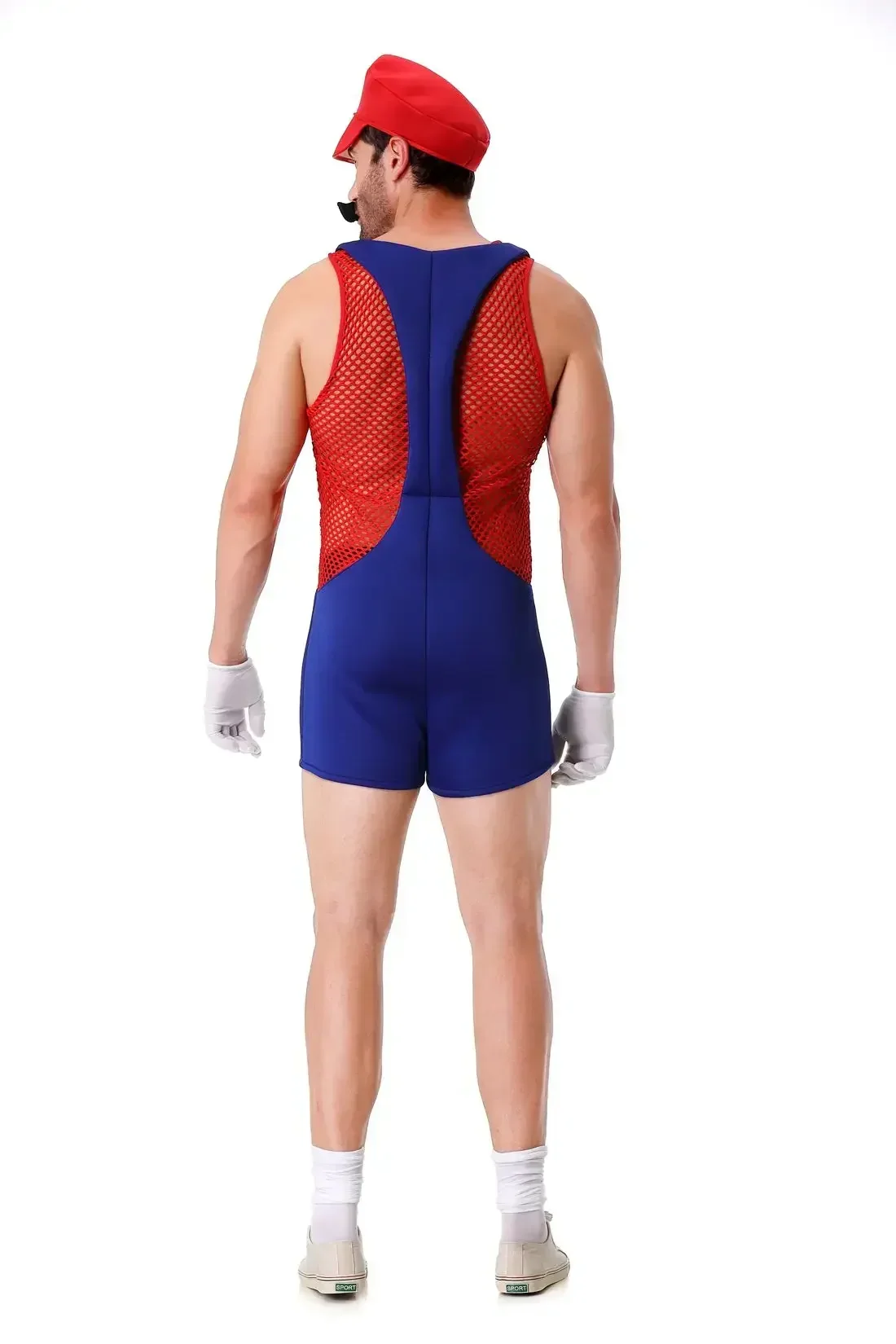 CosplayCostume de Cosplay Anime Super Luigi pour Homme, Combinaisons Creuses Rouge et Verte, Déguisement de Plombier, Vêtements