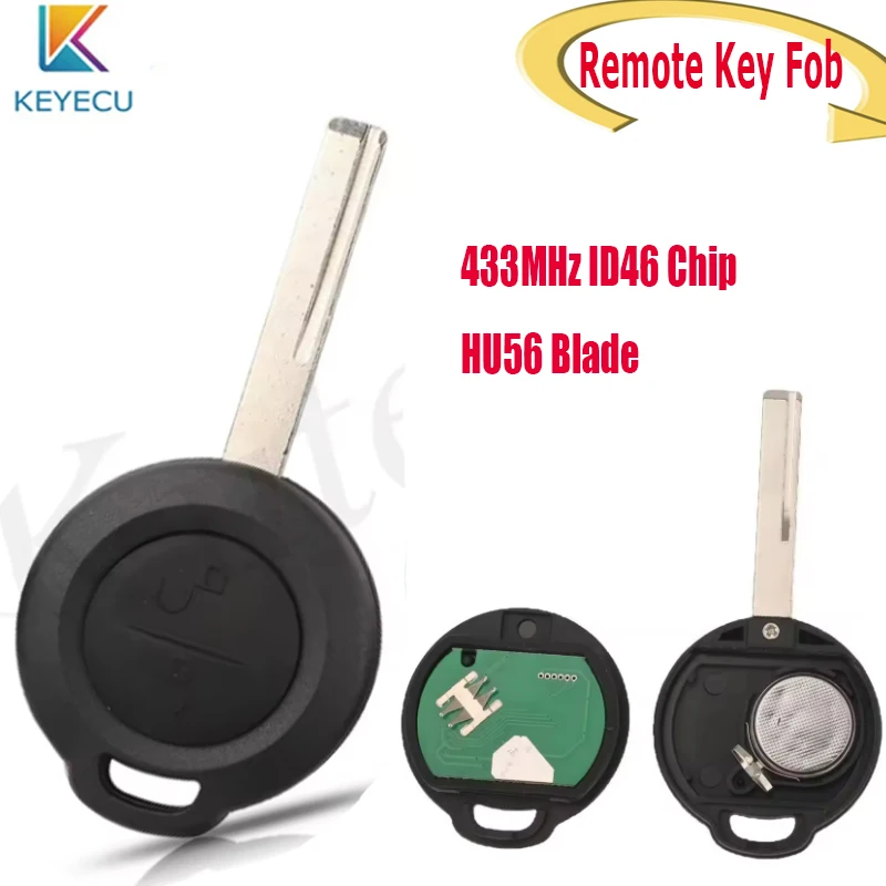 

KEYECU Smart Remote Key Fob for Mitsubishi Colt 2002-2012 Cabriolet 2006-2008 Smart 433MHZ ID46 2Buttons