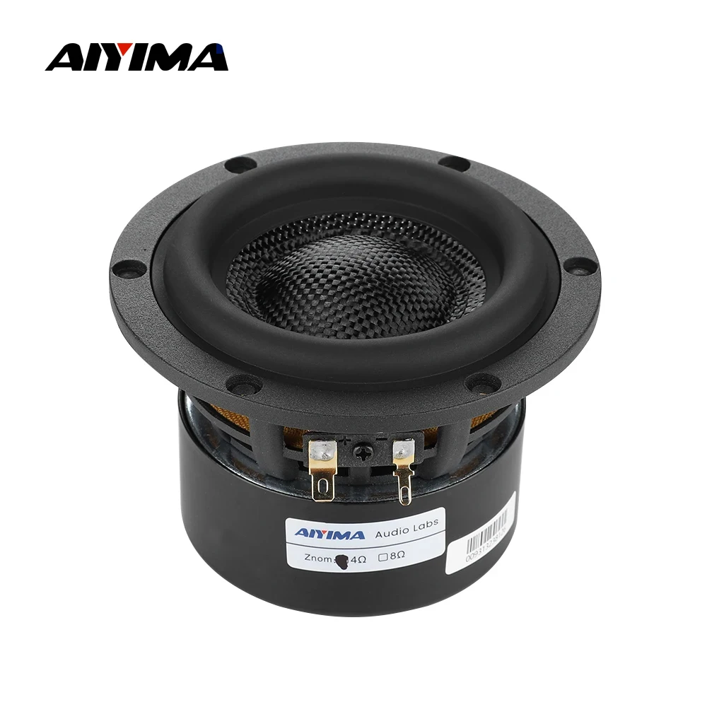 AIYIMA 1Pcs 4 Inch Subwoofer Speaker 4 8 Ohm 80W HiFi Speaker Audio Fiberglass Basin Low Frequency Home Theater Loudspeaker