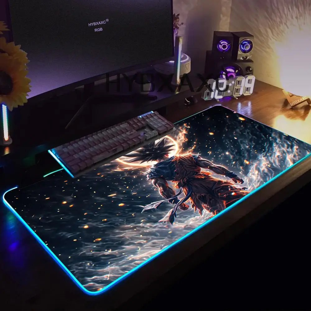 Anime Balls Goku D-dragons RGB Pc Gamer Keyboard Mouse Pad Mousepad LED Glowing Mouse Mats Rubber Gaming Computer Mausepad