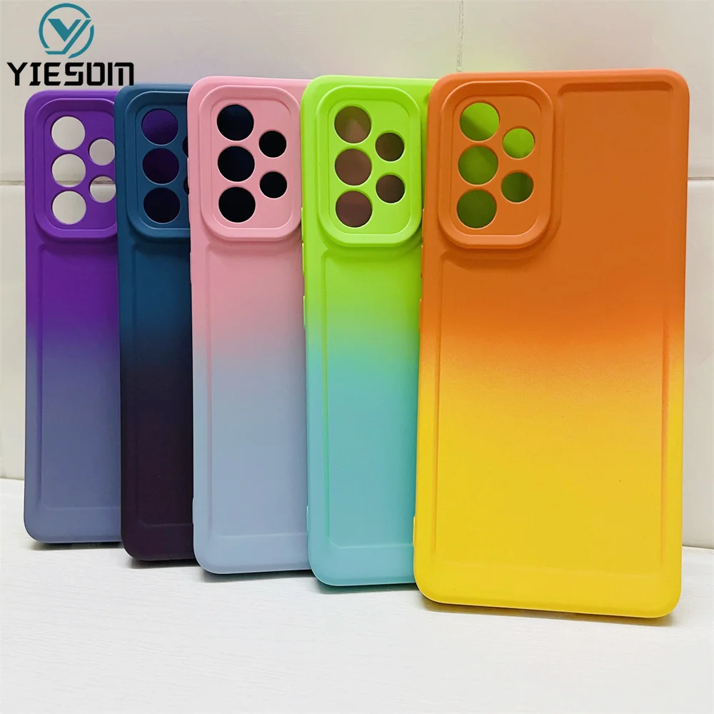 Gradient Silicone Phone Case For Samsung Galaxy A72 A42 A52 A52S 5G A32 A22 4G A12 M23 M33 M53 5G Shockproof Soft Cover