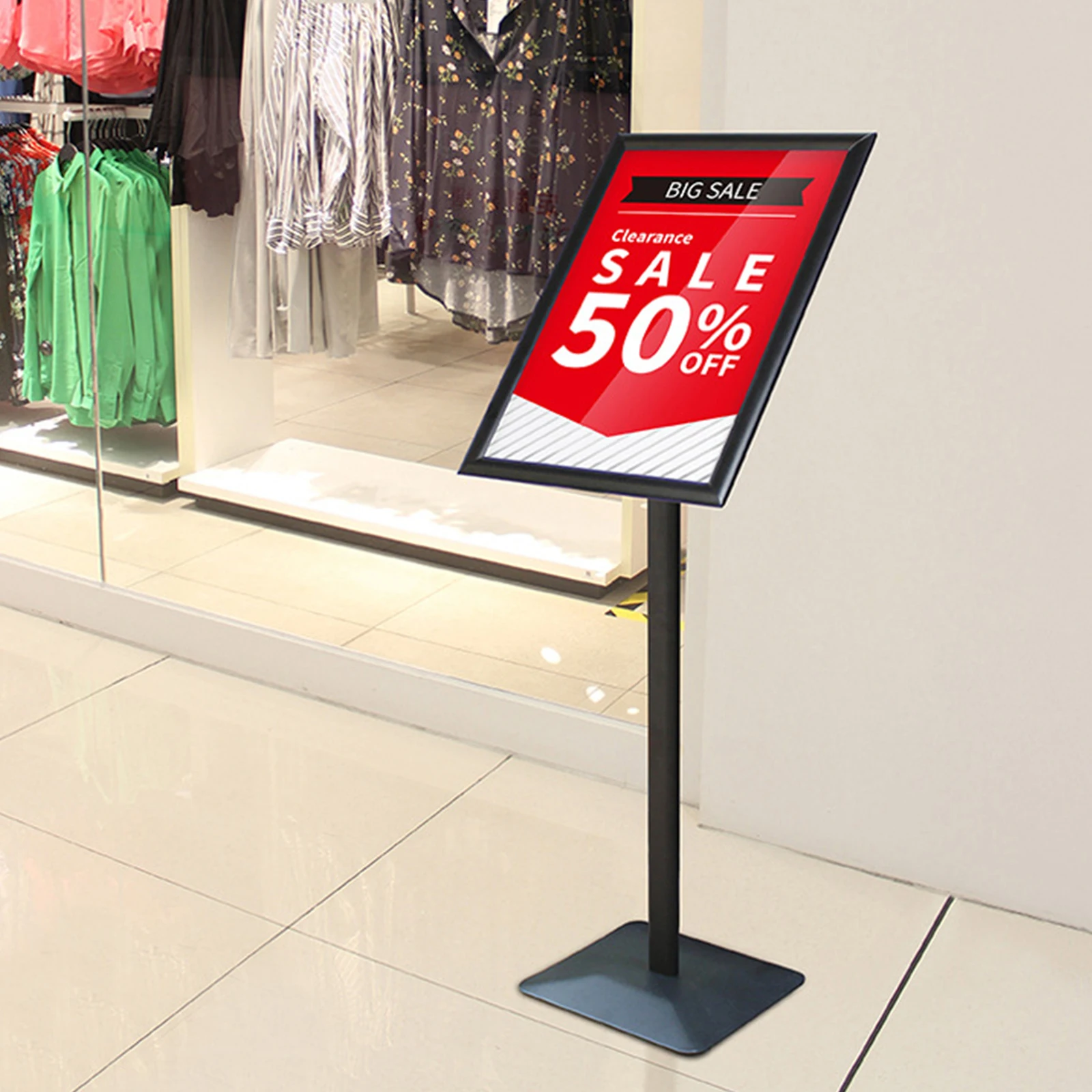 17x24inch Pedestal Sign Holder Snap-Open Frame Floor Standing Sign Holder Poster Sign Stand for Shopping Store Poster Display