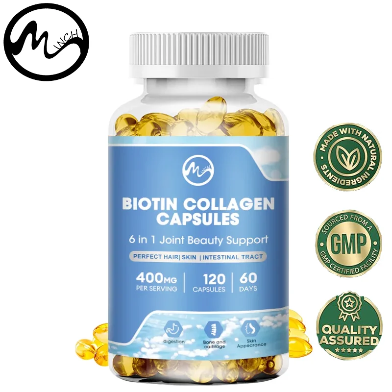 

Minch Multi Biotin Collagen Capsules Anti Hair Complex Vitamins C 400mg Keratin Supplement Skin Brightening Care Beauty Healthy