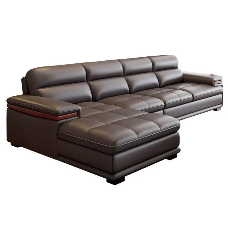 Cowhide sofa modern simple small apartment living room left and right corner of the concubine