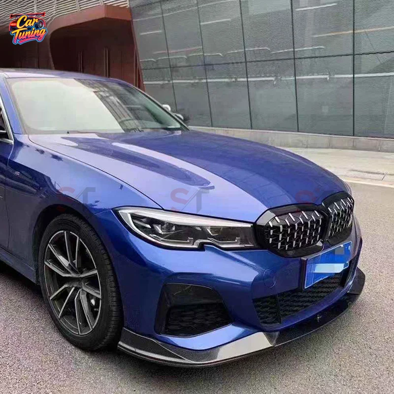 Suitable for BMW 3 Series G20 G28 2019-2021 models, early-stage AC lip corner carbon fiber front splitter chin diffuser