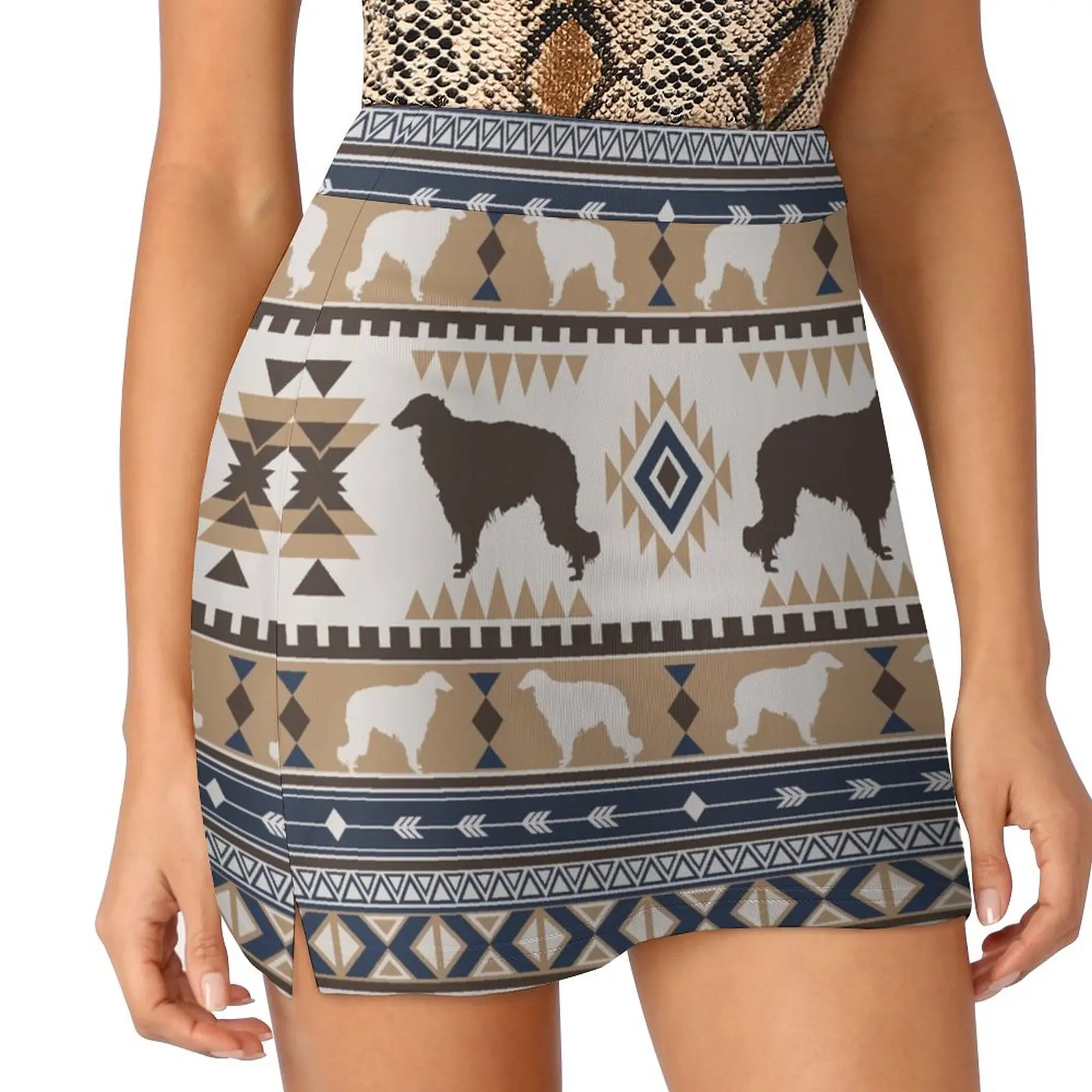 

Boho dogs Borzoi/ Russian wolfhound tan Mini Skirt skirts summer 2025 woman night club outfit