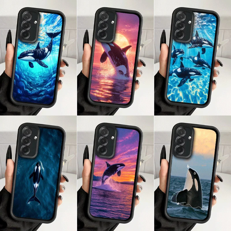 Orca Ocean Pattern Shockproof Phone Case For Samsung A13 A14 A15 A16 A17 A33 A34 A35 A36 A37 A53 A54 A55 A56 A57 A23 A24 A25 A26