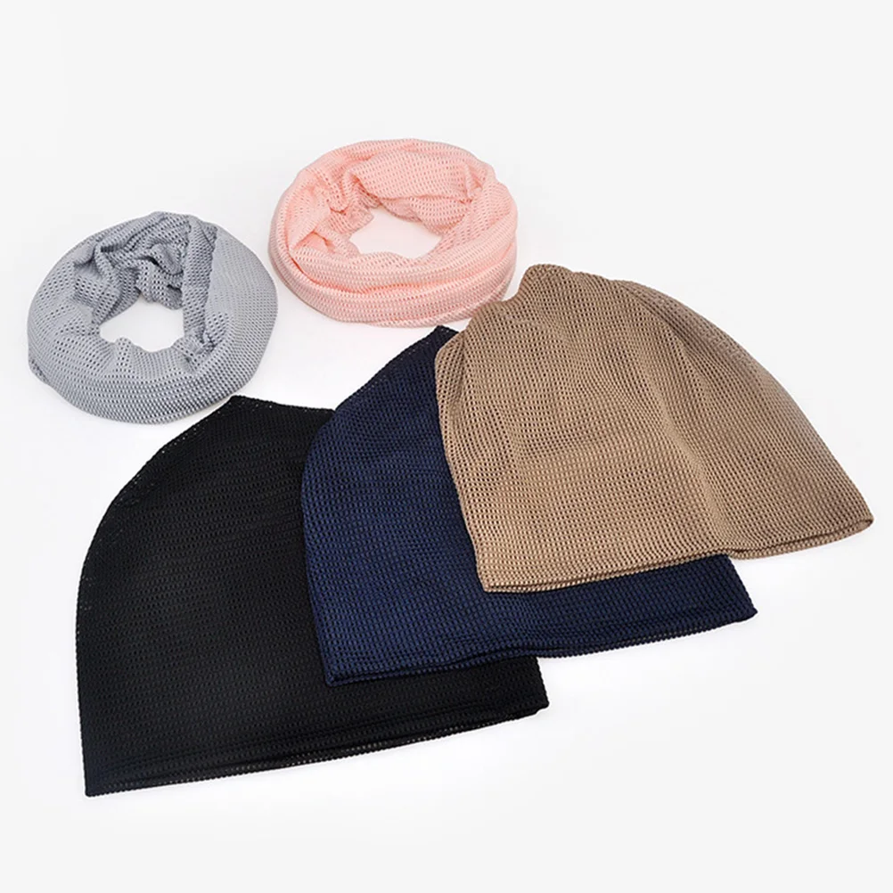 

1 pc Mesh Breathable Hat Solid Color Spring Summer Cap Without Spandex Material Sun Protection Scarf Hair Band