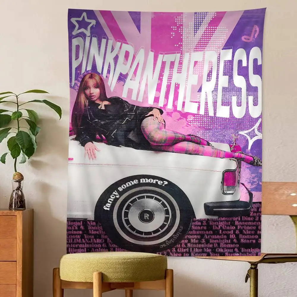 Sänger Rosa P-Pantheress Hängender böhmischer Wandteppich Hängende Tarot-Hippie-Wandteppiche Wohnheim Japanischer Wandteppich