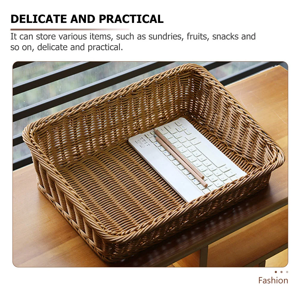 Menu Basket Bread Handmade Flower Vegetable Baskets Food Storage Plastic Kitchen Desktop Magazine Picnic