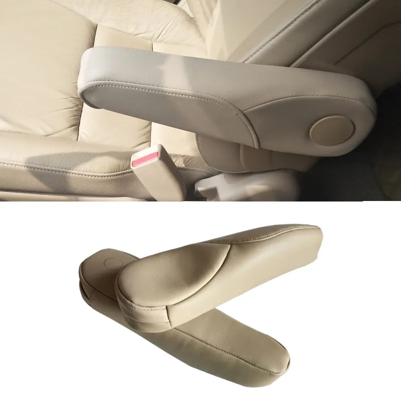 

For Honda CRV 2007 2008 2009 2pcs Beige Left + Right Microfiber Leather Side Seat Armrest Handle Decor Cover Protection Trim