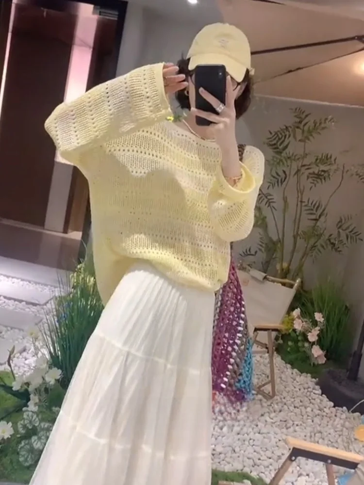 Женская трикотажная одежда свободного кроя Design Sensation Long Sve, модная летняя защита от солнца, повседневная одежда