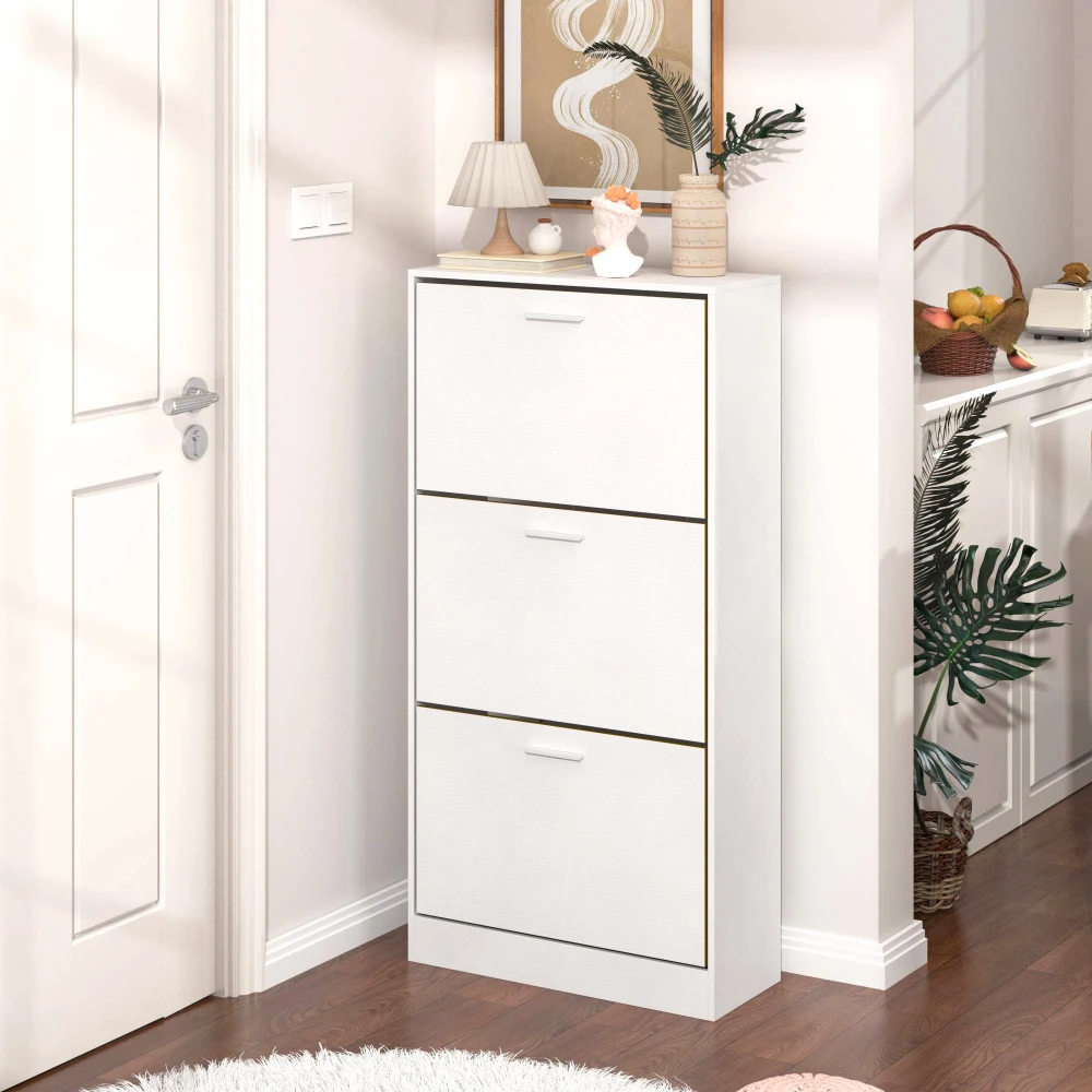 Shoe cabinet, with 3 upside down drawers, modern design, slender hidden shoe cabinet, can be placed in the corridor, bedroom, li