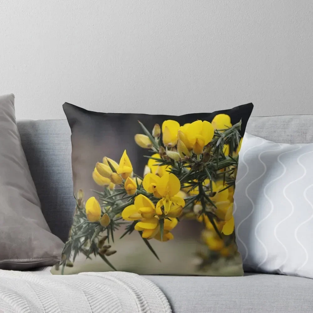 

Gorse Flowers Throw Pillow luxury decor Marble Cushion Cover pillow