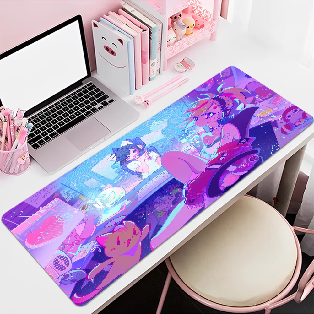 Muse Dash Anime Girl Mousepad 80x30cm XL Lockedge Office Computer Desk Mat Table Keyboard Big Mouse Pad Laptop Cushion Bedroom