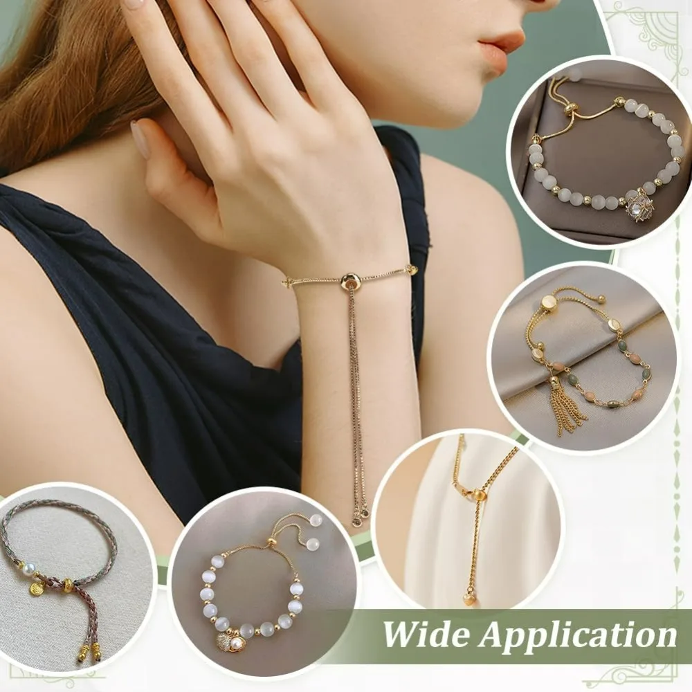 48 قطعة سدادة الخرز 4 أحجام المنزلق الخرز تحديد المواقع خرزة مباعدة قابل للتعديل حبة النحاس مع المطاط