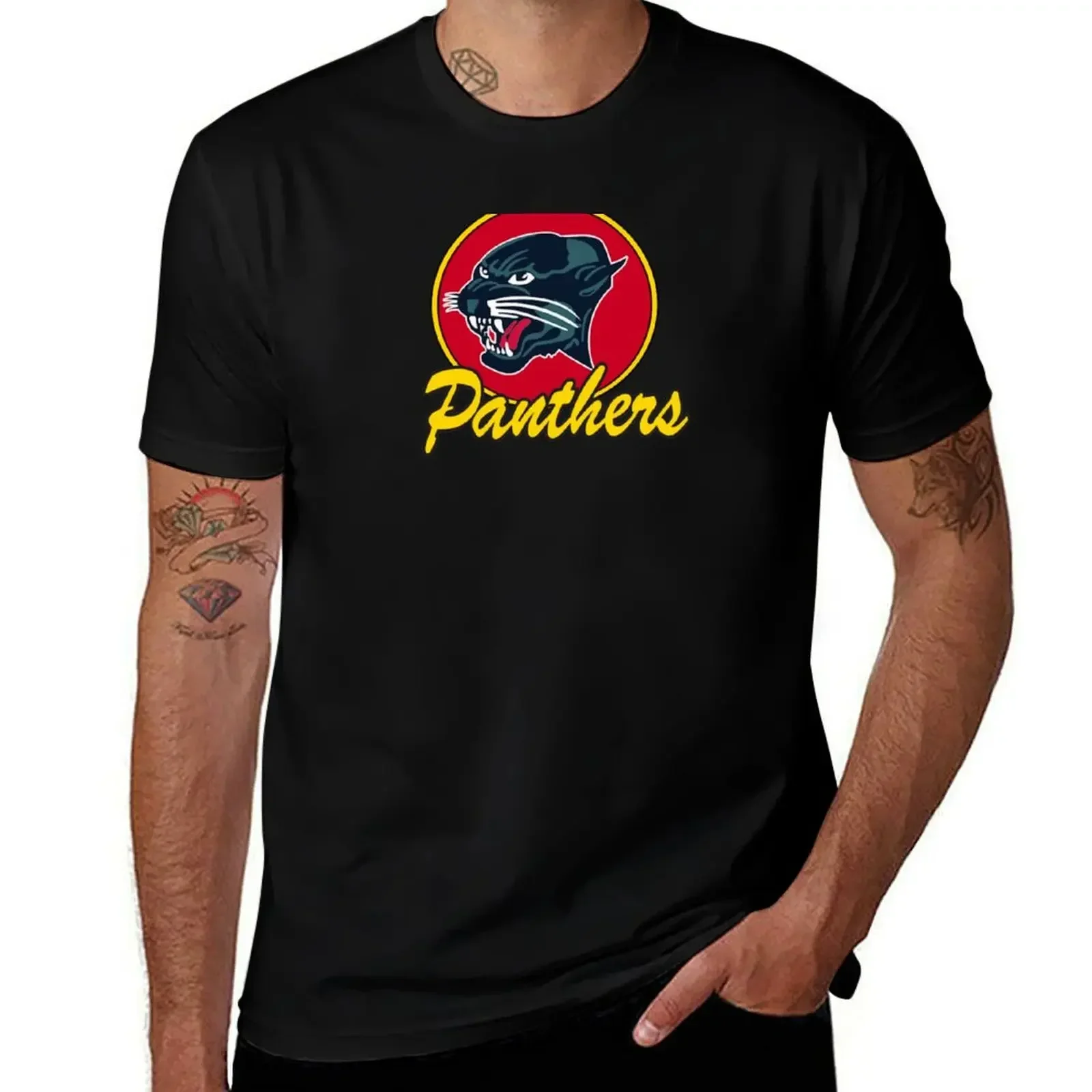 Nottingham Panthers Ice Hockey Retro Logo T-Shirt kawaii clothes cotton graphic tees plain t shirts men