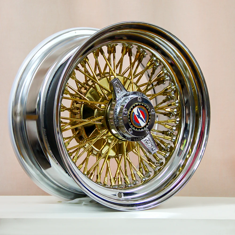

Колесные диски Jiangzao 2024 13x7 14 19 24 26 дюймов 5x112 5x120 5x114.3 5x110 5x108 Gold Steer с проволочными спицами для внедорожников 4x4