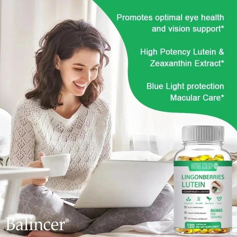 Human Ecology Eye Supplement with Lutein and Vitamins A C E and Zinc To Promote Eye Health and Zeaxanthin To Filter Blue Light