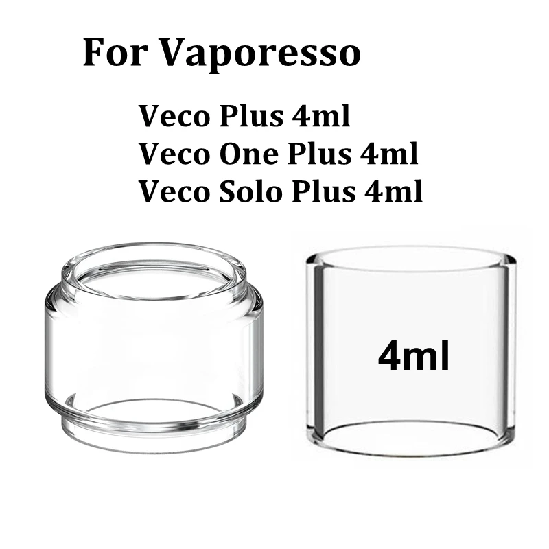 Tubo in vetro a bolle Hong per Vaporesso Veco Plus/ Veco One Plus/ Veco Solo Plus Kit serbatoio Custodia protettiva in vetro da 4 ml
