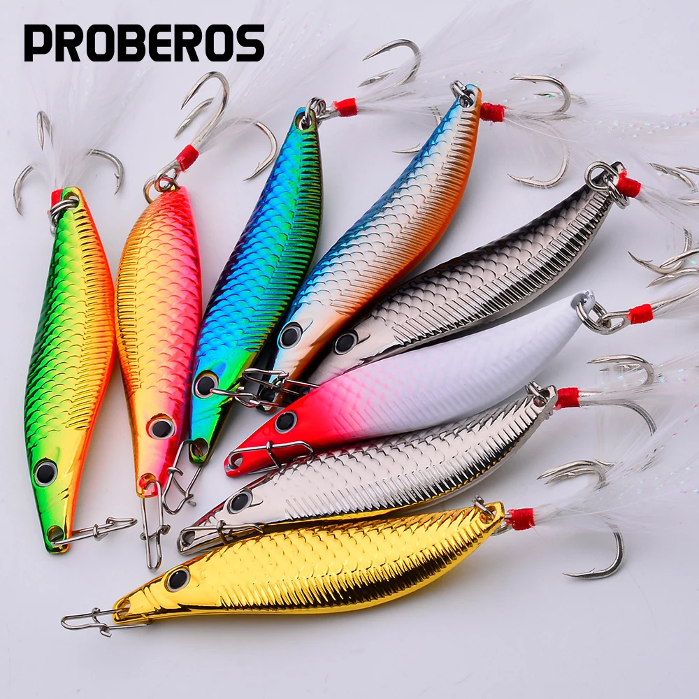 

PROBEROS 4 шт. металлические блесны Vib Leech Spoon Lures 7 г 10 г 15 г 20 г искусственная приманка рыболовные снасти для окуня щуки Perc