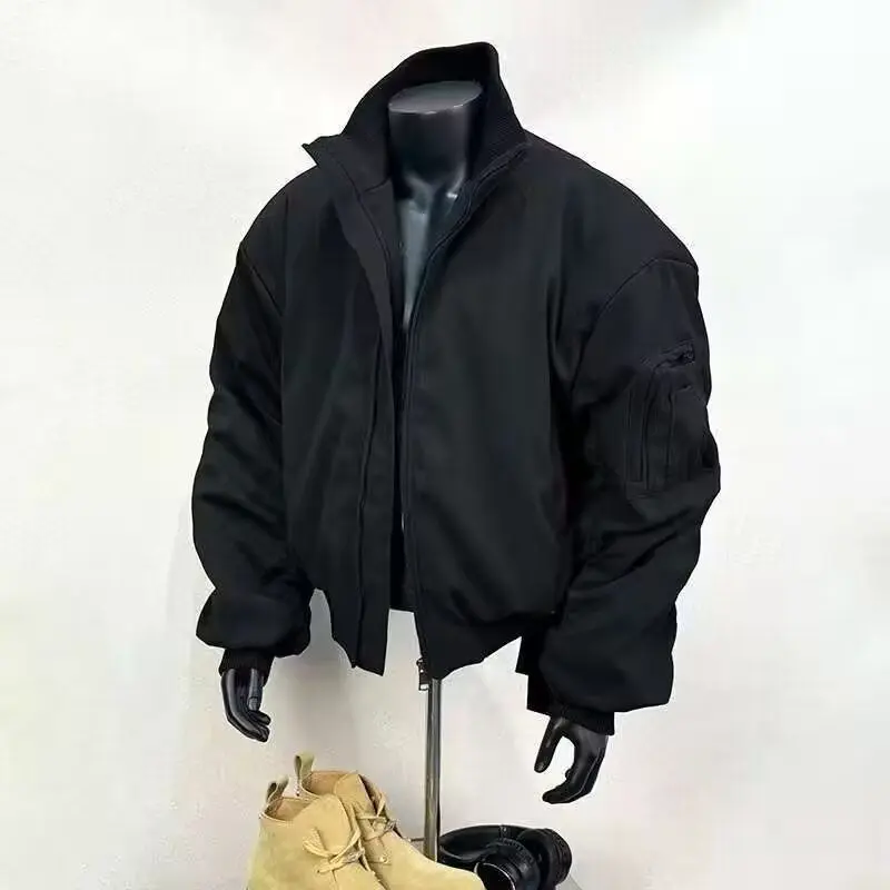 

Loose Fit Men's Jaet 2024 Spring Autumn Sli Harajuku Hong Kong Sle High Street Faion Korean Version Cuffed Sve