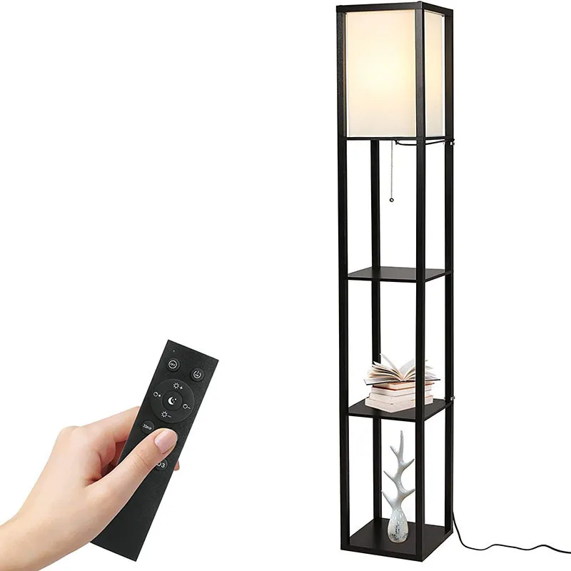 

LED Modern Shelf Floor Light with White Shade and LED Bulb Bedroom