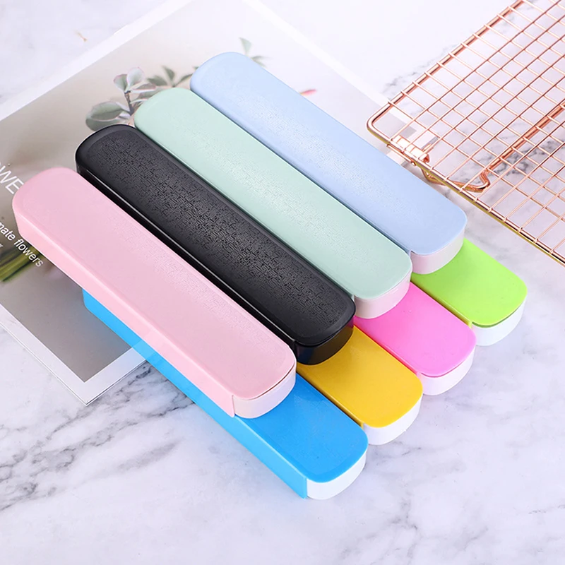 New Cutlery Straw Plastic Storage Box Household Chopsticks Fork Spoon Wheat Pull Outdoor Travel Portable Tableware Empty