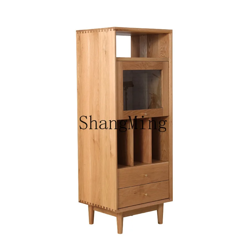 

ZYY All Solid Wood White Oak Multifunctional Standing Cabinet Simple Modern Black Walnut Side Cabinet