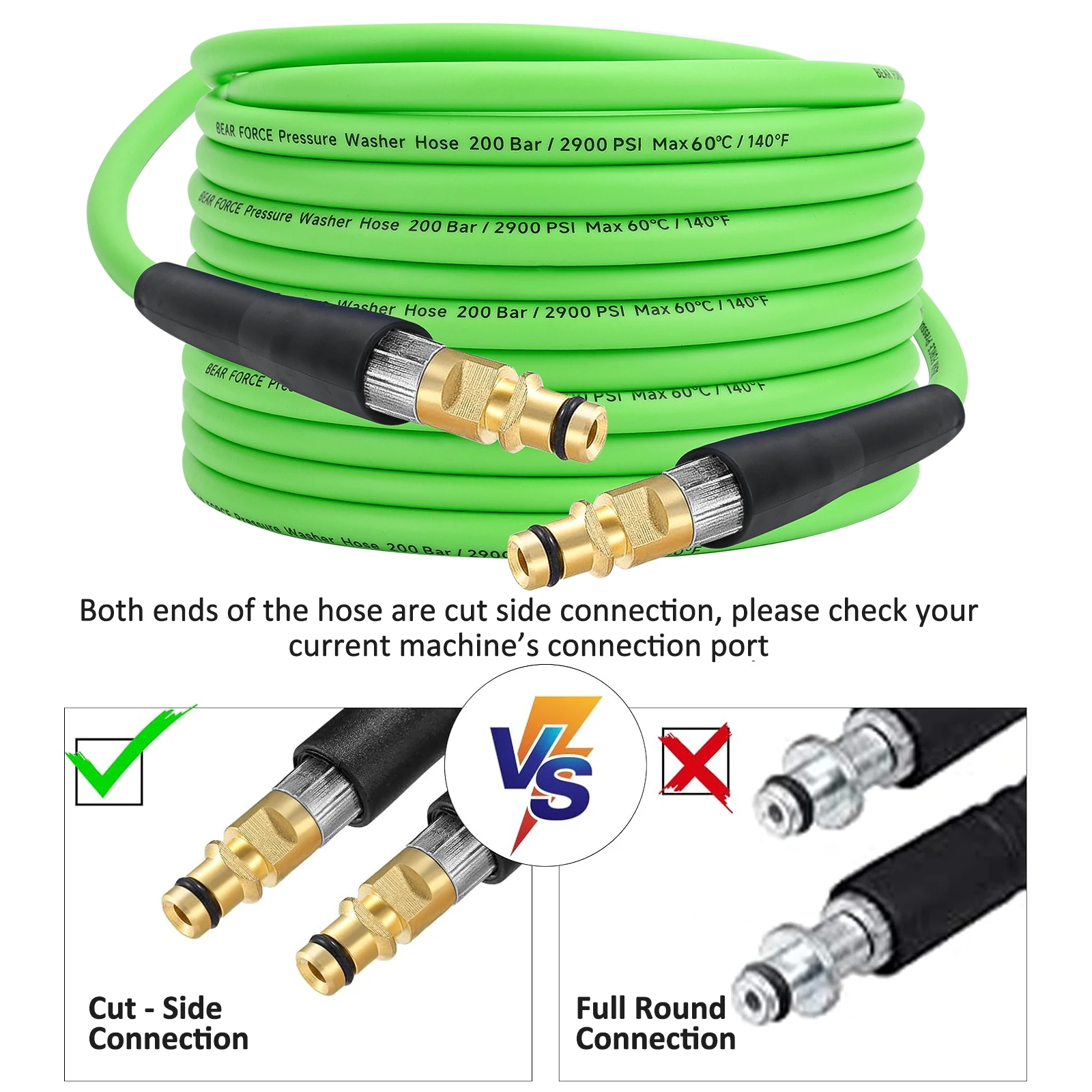 Soft & Flexible Pressure Washer Water Hose 1/4\