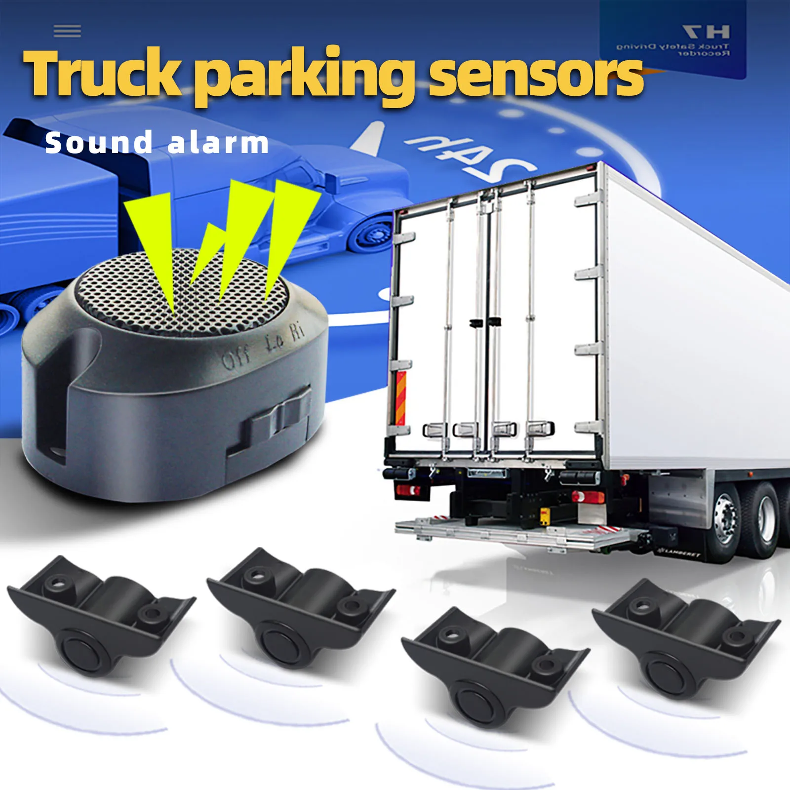 

Датчики парковки, 4 комплекта, звуковая сигнализация, грузовик, парктроник, резервный радар для автофургона, грузовика, фургон, детектор прицепа, голосовой звуковой сигнал