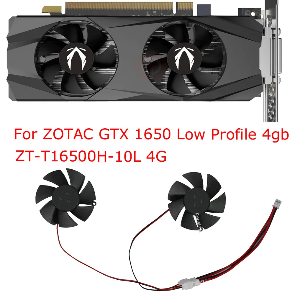 2 sztuk/zestaw, FS1250-S2053A, chłodnica GPU, T 125010 SU, wentylator karty graficznej, do ZOTAC Gaming GeForce GTX 1650 Low Profile gtx1650 lp — zdjęcie 3