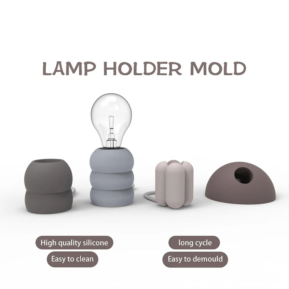 Nordic Style Cement Lampshade Silicone Mold desktop Decoration Concrete Lamp Holder molds