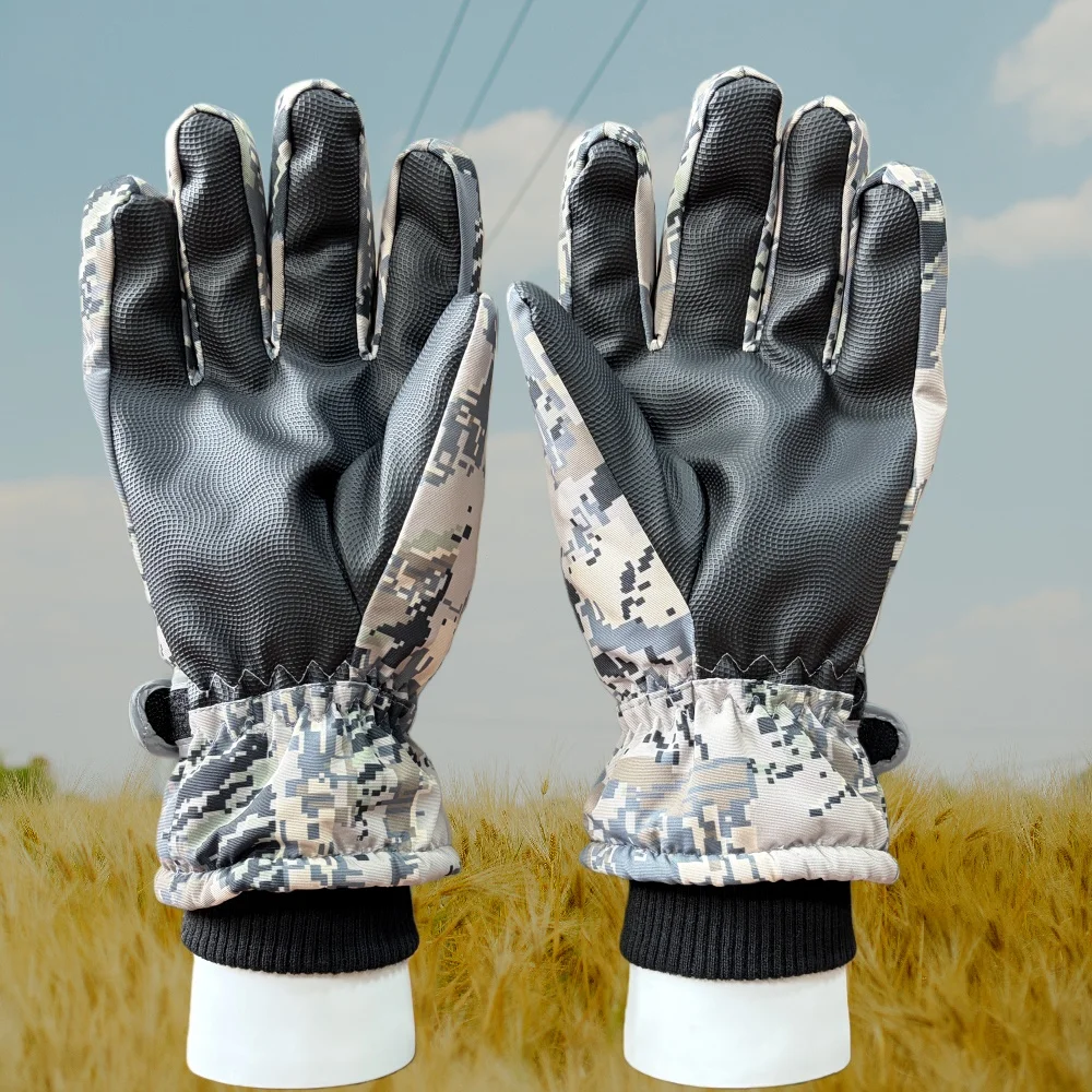 Herren Wasserdichte, Winddichte, Drei-in-Eins Filmbeschichtete Stoff-Handschuhe mit Telefonfunktion, Isolierte Tarnfarbene Jagdhandschuhe für Kaltes Wetter – Detail 5
