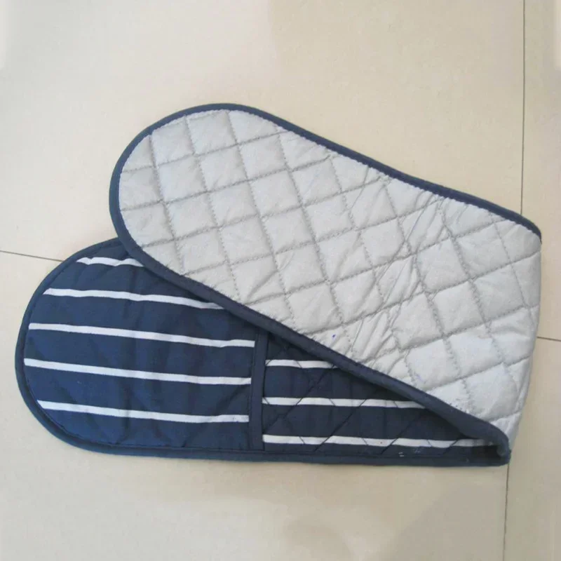 Guantes siameses de algodón antiescaldado para horno microondas, estera gruesa para hornear, guante térmico con cabeza, doble olla siamesa aislante
