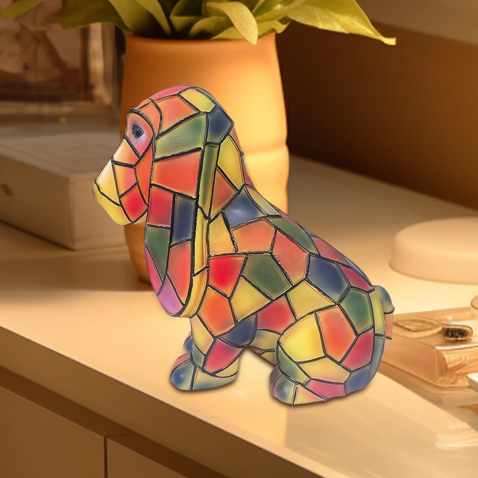 Серия собак, художественный ночник, лампа йоркширского терьера, светодиодный настольный светильник из смолы, винтажное окружающее освещение для гостиной, домашний декор