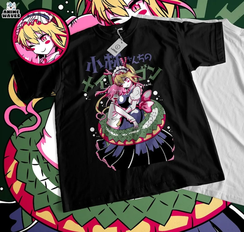 Mystic Maid Unisex T-shirt - Anime Inspired Graphics, Manga Art Design, Fantasy Dragons Theme, Japanese Adventure Apparel