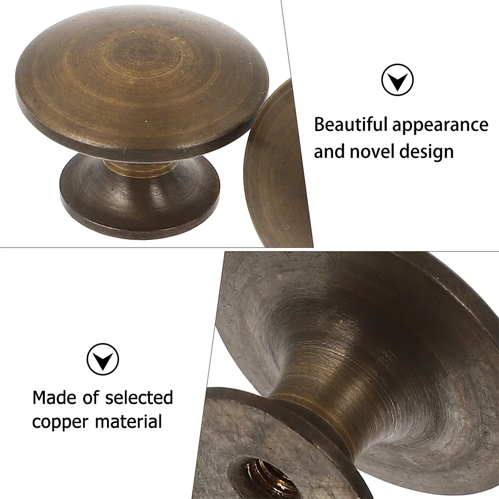 

2Pcs Copper Cabinet Knobs Classic Round Drawer Pulls Handles for Kitchen Wardrobe Cupboard Furniture Decorative Hardware