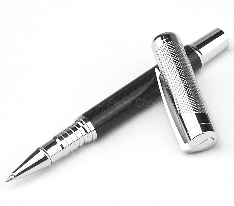 

Fuliwen Carbon Fiber Exquisite Roller Ball Pen , Elegant Black Color High Quality For Business Writing Gift Pen