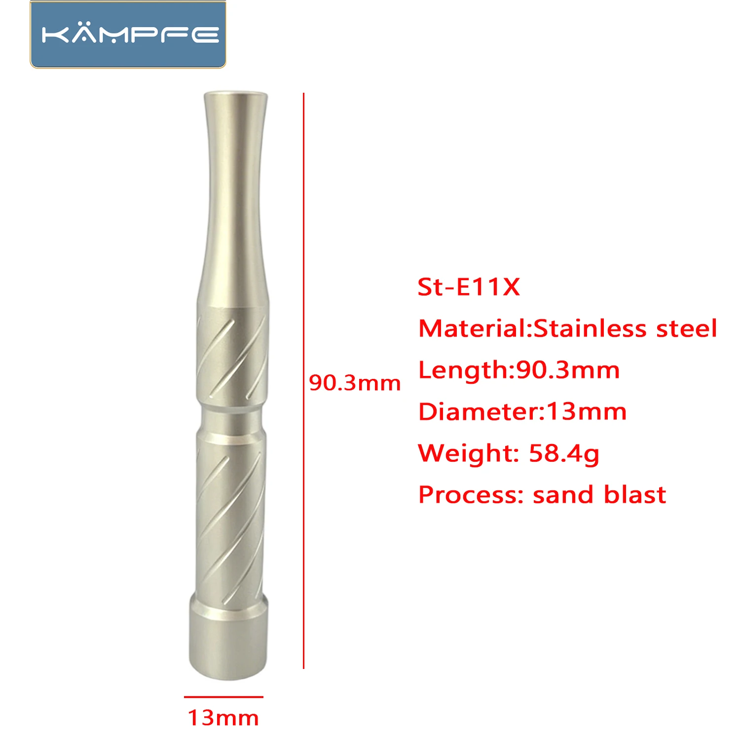 KAMPFE CNC 316L Edelstahl Rasierhobel-Griff Doppelseitiger Ersatzgriff – Detail 2