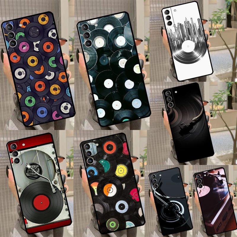 Vinyls Record DJ Retro Vintage Soft Case For Samsung Galaxy S20 FE S21 S22 S23 Ultra Note 20 S8 S9 S10 Note 10 Plus Coque