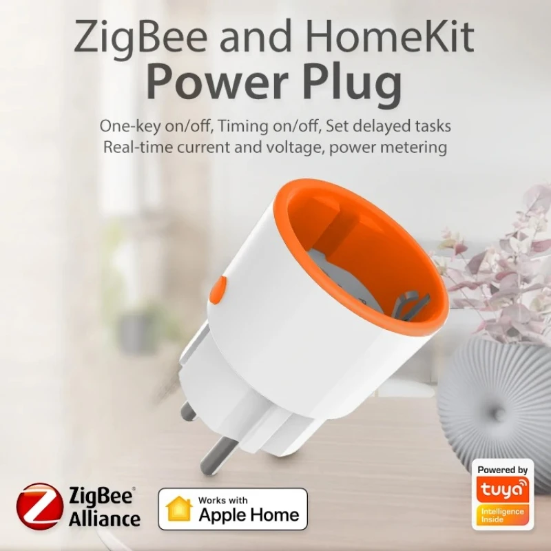 

Smart HomeKit and Zigbee Plug Socket 16A Power Energy Monitoring Timer Switch EU Outlet Support Home Assistant Zigbee2mqtt
