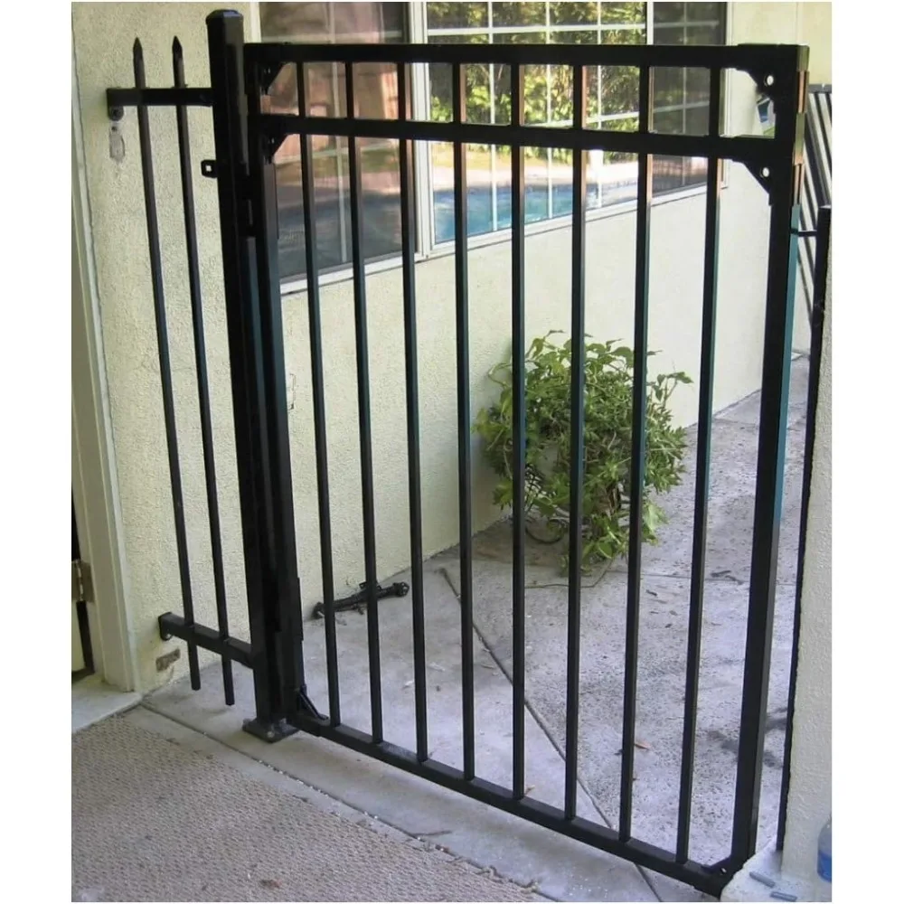 

Steel Anti-Rust Fence Gate, 4ft W X 5ft H, Easy Installation, for Residential, Outdoor, Entry Way, 3-Rail Metal Gate, Fence