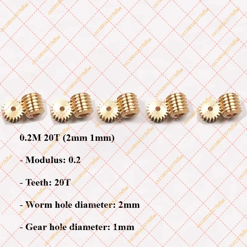 5Sets Modulus 0.2 20T 30T Worm Gear Brass Mini 90 degree Reducing Transmission Gear for RC DIY Model Car Shaft Pinion Connector