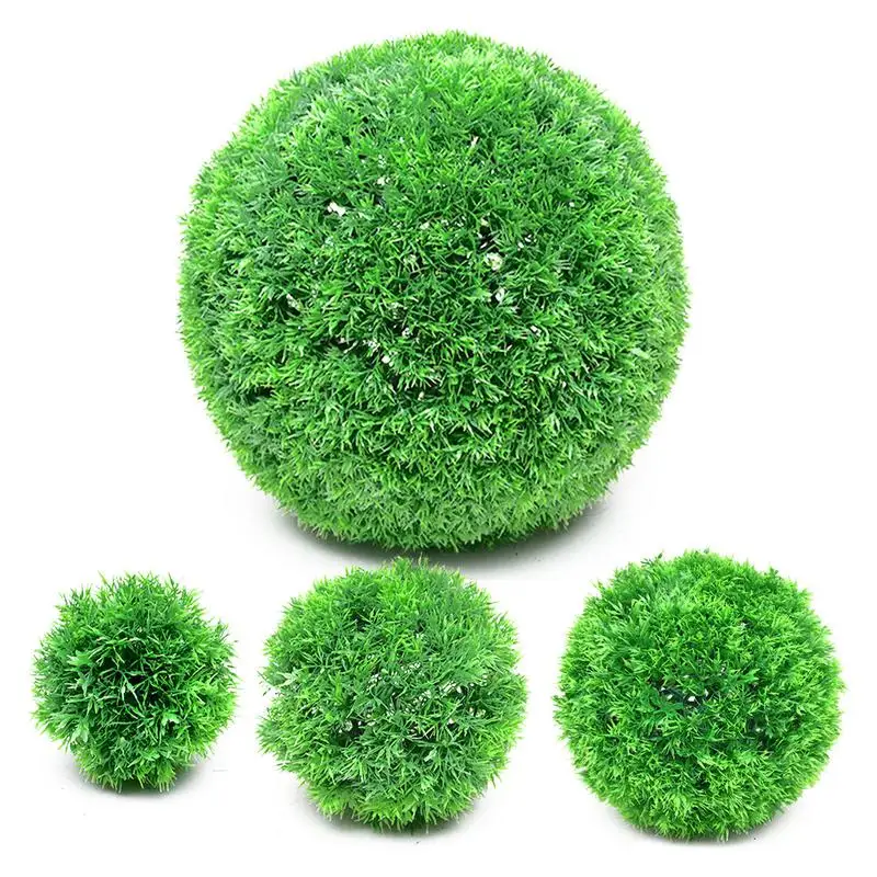 

Artificial Plants Green Grass Ball 13/18/23/28cm Decorative Balls Pine Needles Topiary Ball Faux Grass Decor For Outdoor Garden