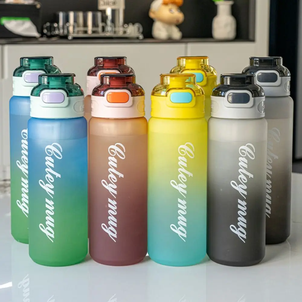 2100ml Sports Kettle with Straw Large Capacity Leakproof Fitness Water Bottle Portable Graduated Fitness Drinking Bottle Hiking