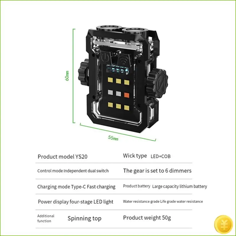 Mini Rechargeable Multifunctional Keychain Lamp Long Battery Life Bright Warning Light Portable Outdoor Flashlight, Durable