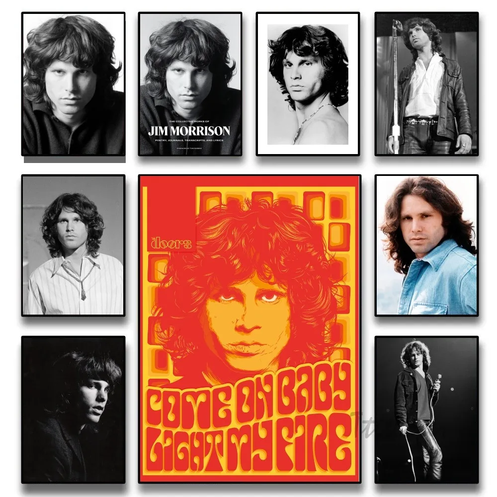 The Doors Jim Morrison Vintage Retro Rock Band Music Poster Stickers Art Wall Murals Decor Game Room Decor Gifts HD Painting