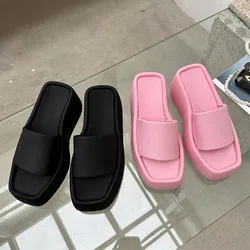 2023 New Brand Women Slipper Pink Fashion High Platform Heel Ladies Sandal Shoes Elegant Wedge Outdoor Slides Flip Flops Sh